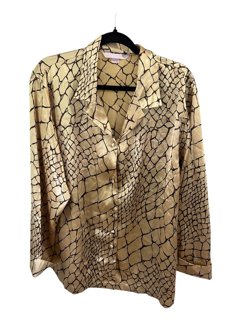 Victoria's Secret Gold Printed Button-Front Blazer